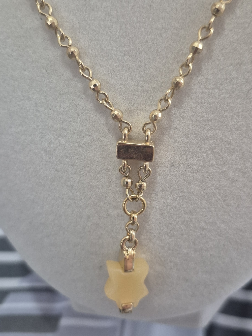 Givenchy Gold-Tone Necklace with Soft Yellow Pendant